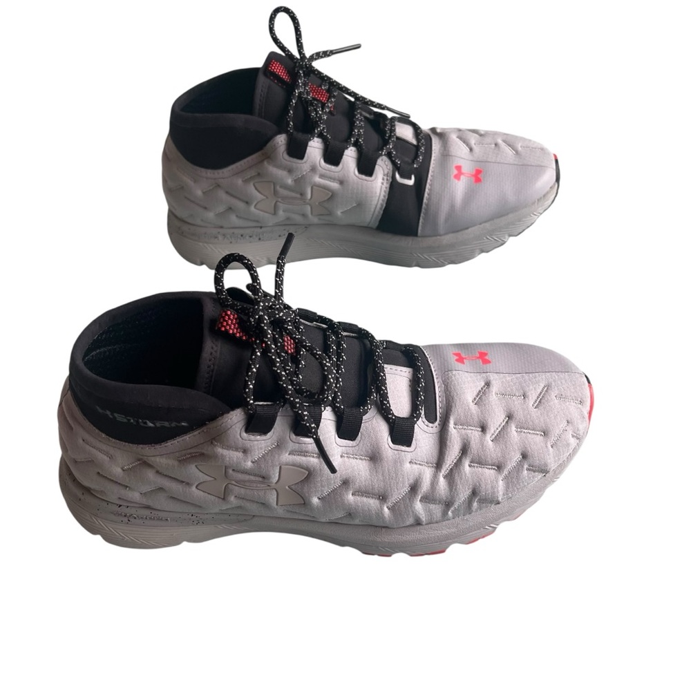 Under Armour Women’s 9.5 Charged Running Shoes Gray Black Neon - Picture 3 of 9